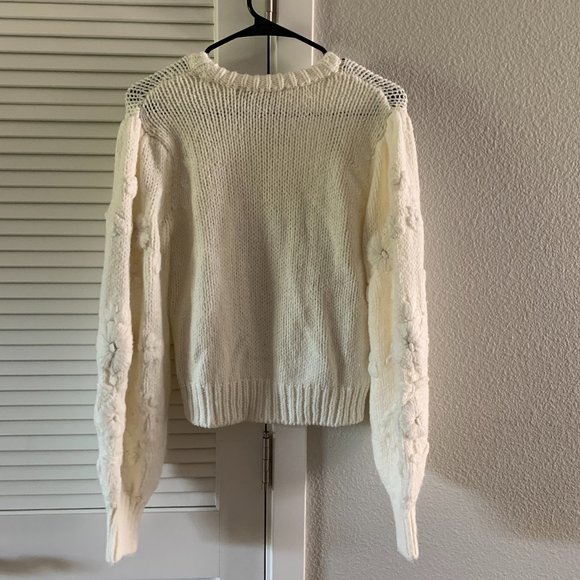 BLOGGER FAV ZARA Women Floral Embroidered Knit Sweater 1957/002, White, Size M - Picture 2 of 6